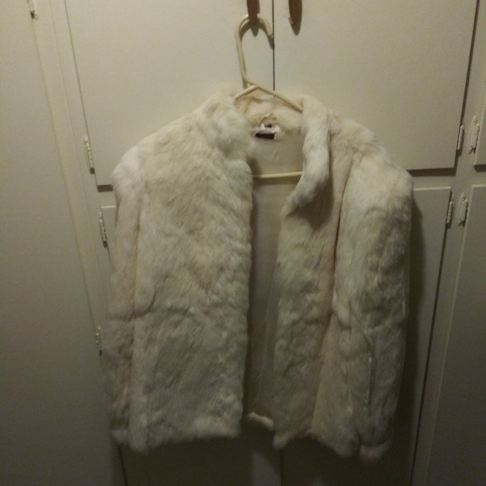 White Fur Rabbit Coat